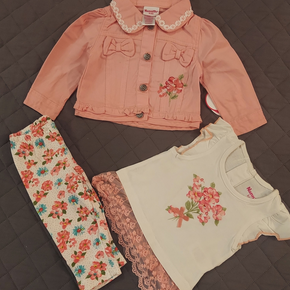 Nannette Pink Floral Jacket and Cream Lace Set